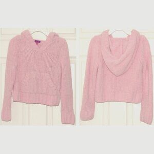 Macy's Greendog Girls Size 6X, Light Pink Ultra-Light & Soft Knit Hoodie